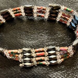 Hematite Cloisonne Bead Magnetic Necklace 5mm 33" or Bracelet